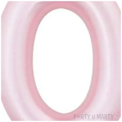 swieczka na tort cyfra 0 rozowy perlowy givi 9 cm