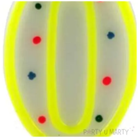 swieczka na tort cyfra 0 w kropki zolta tamipol 7 5 cm