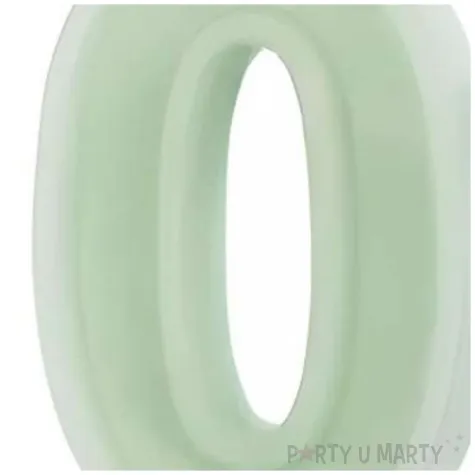 swieczka na tort cyfra 0 zielony partydeco 10 cm