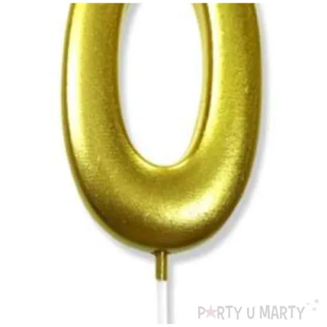 swieczka na tort cyfra 0 zlota dekoracjepolska 6 5 cm