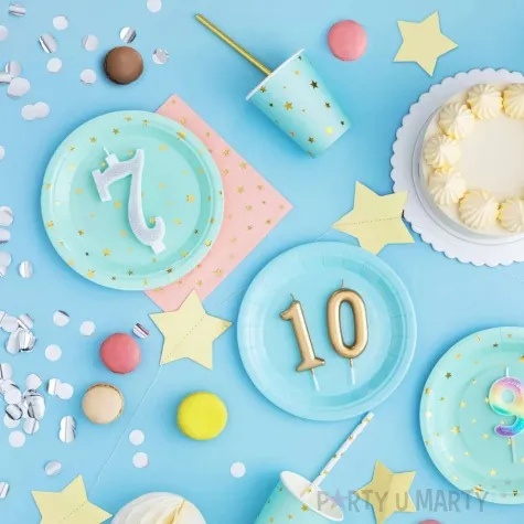 swieczka na tort cyfra 0 zloty partypal 10 cm