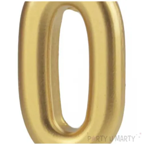 swieczka na tort cyfra 0 zloty partypal 10 cm