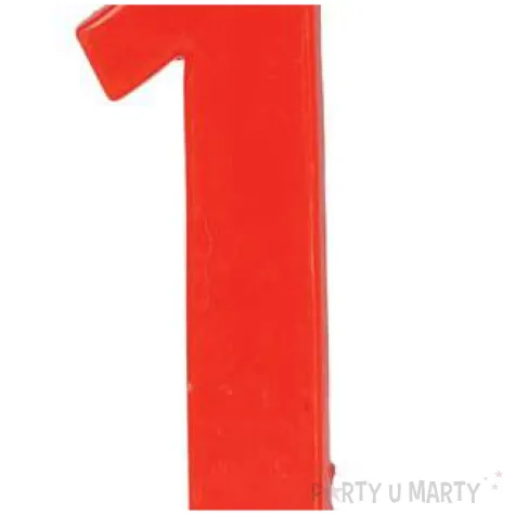swieczka na tort cyfra 1 czerwona guirca 12 cm