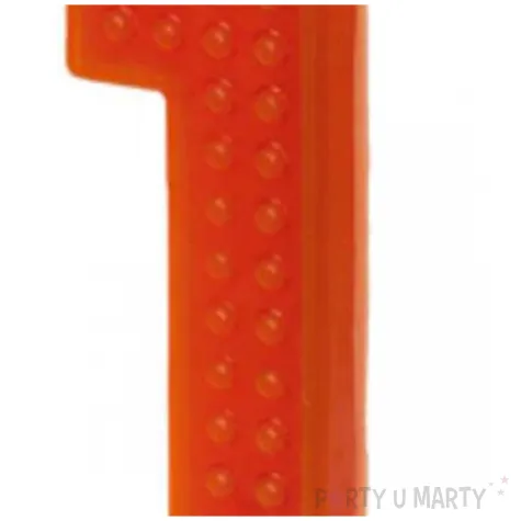 swieczka na tort cyfra 1 czerwony partydeco 6 cm