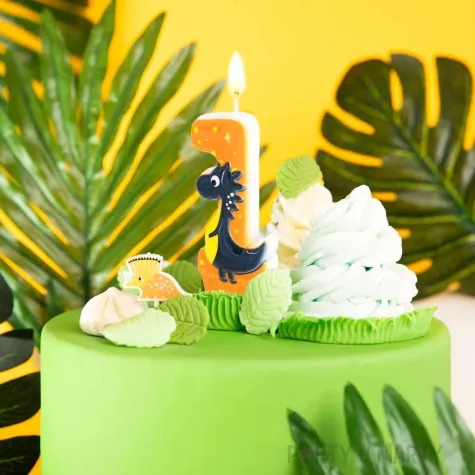 swieczka na tort cyfra 1 dinozaury partypal 8 2 cm