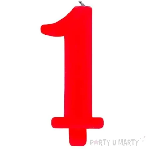 swieczka na tort cyfra 1 iskrzaca czerwona givi 9 5 cm