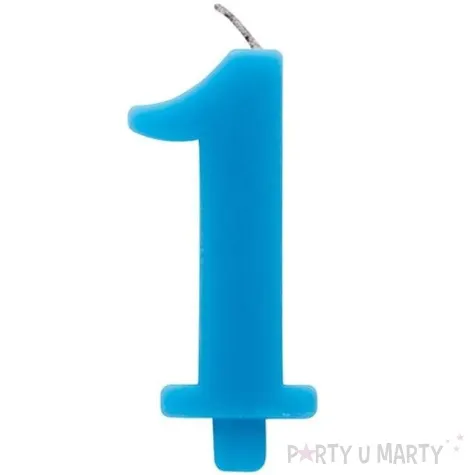 swieczka na tort cyfra 1 iskrzaca niebieska givi 9 5 cm