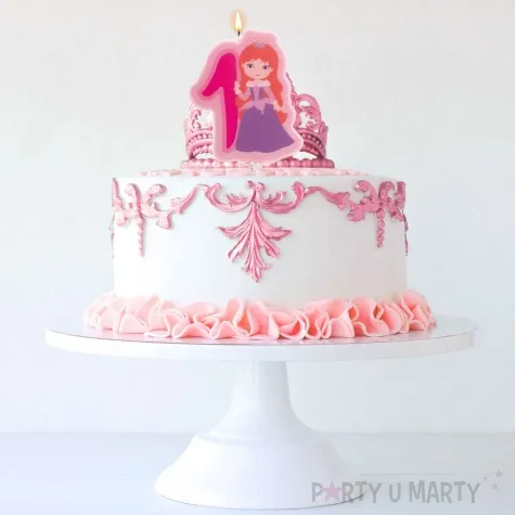 swieczka na tort cyfra 1 ksiezniczka rozowa dekora