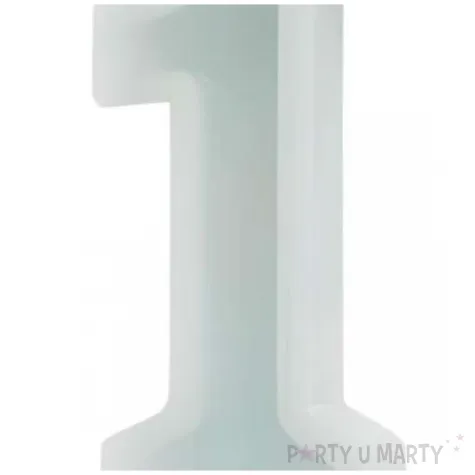 swieczka na tort cyfra 1 mietowy jasny partydeco 10 cm