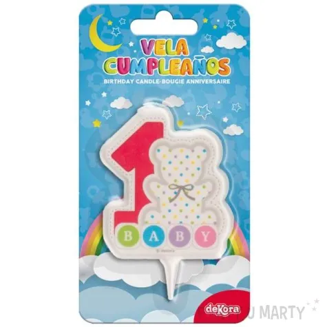 swieczka na tort cyfra 1 mis dekora 7 5 cm