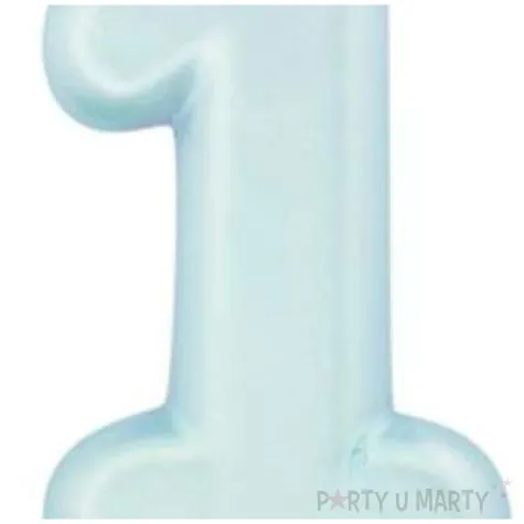 swieczka na tort cyfra 1 niebieski perlowy givi 9 cm
