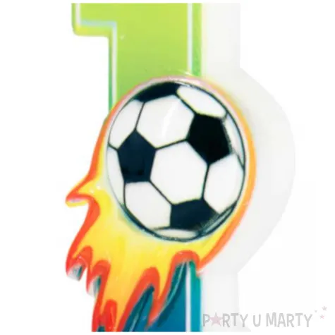 swieczka na tort cyfra 1 pilka nozna partypal 6 cm