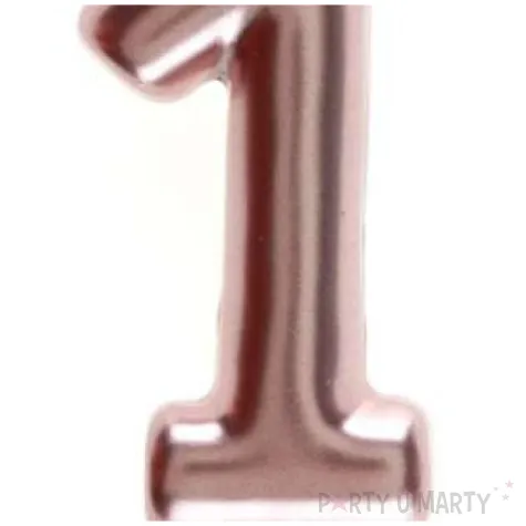swieczka na tort cyfra 1 rozowe zloto santex 9 cm