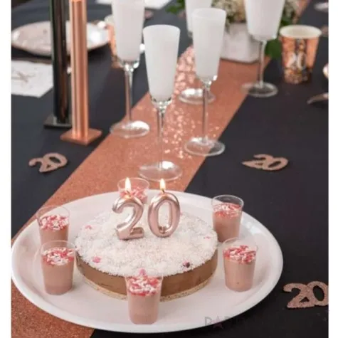 swieczka na tort cyfra 1 rozowe zloto santex 9 cm