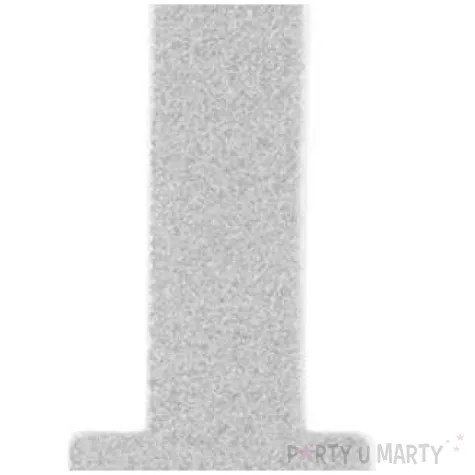 swieczka na tort cyfra 1 srebrna brokatowa givi 15 5 cm