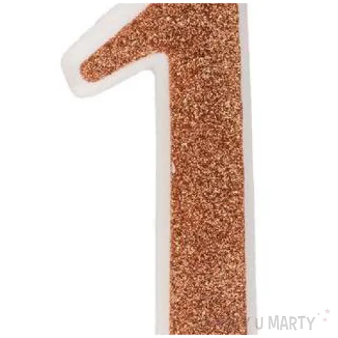 swieczka na tort cyfra 1 zlota brokatowa dekora