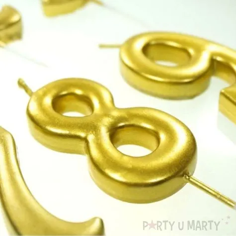 swieczka na tort cyfra 1 zlota dekoracjepolska 6 5 cm