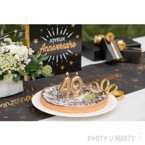 swieczka na tort cyfra 18 zlota santex 9 cm