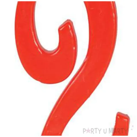 swieczka na tort cyfra 2 czerwona guirca 12 cm