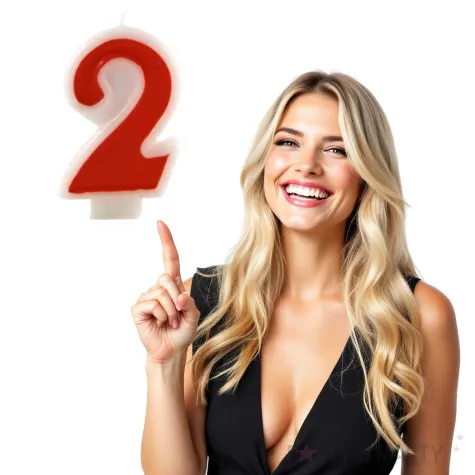 swieczka na tort cyfra 2 czerwona tamipol 7 5 cm