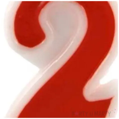 swieczka na tort cyfra 2 czerwona tamipol 7 5 cm