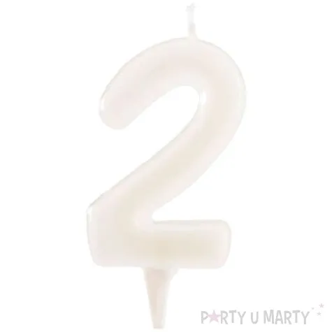 swieczka na tort cyfra 2 fluo dekora 6 cm
