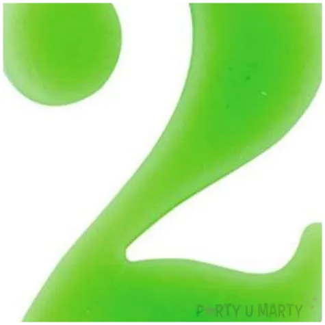 swieczka na tort cyfra 2 iskrzaca zielona givi 9 5 cm