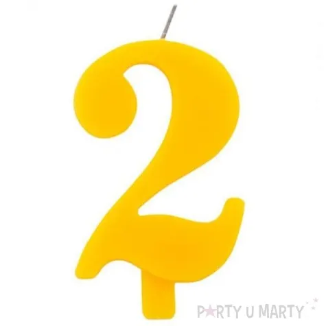 swieczka na tort cyfra 2 iskrzaca zolta givi 9 5 cm