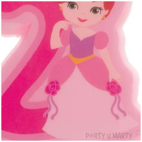 swieczka na tort cyfra 2 ksiezniczka rozowa dekora