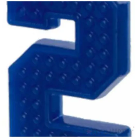 swieczka na tort cyfra 2 niebieski partydeco 6 cm