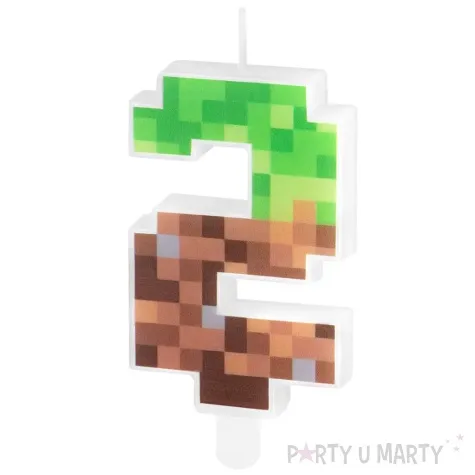 swieczka na tort cyfra 2 piksele partypal 15 cm