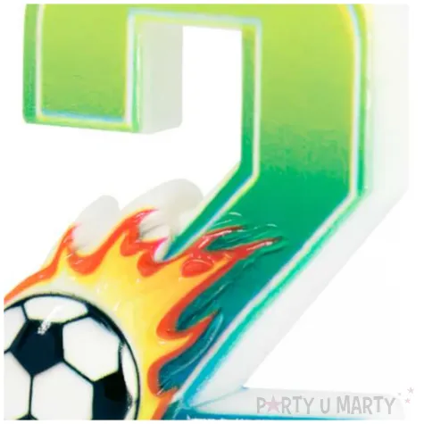 swieczka na tort cyfra 2 pilka nozna partypal 6 cm