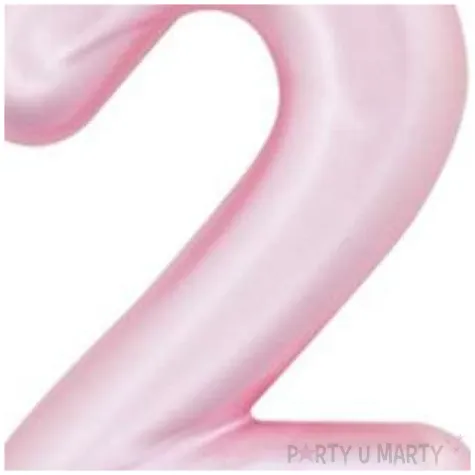 swieczka na tort cyfra 2 rozowy perlowy givi 9 cm