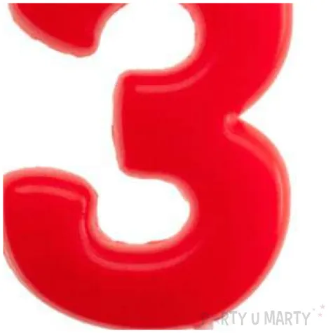 swieczka na tort cyfra 3 glober czerwona dekora 5 5 cm