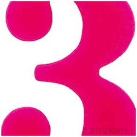 swieczka na tort cyfra 3 iskrzaca fuksja givi 9 5 cm