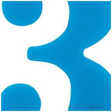 swieczka na tort cyfra 3 iskrzaca niebieska givi 9 5 cm