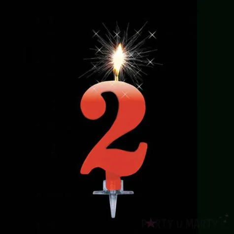 swieczka na tort cyfra 3 iskrzaca zolta givi 9 5 cm