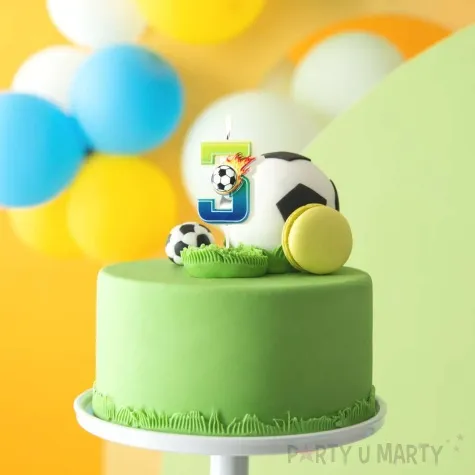 swieczka na tort cyfra 3 pilka nozna partypal 6 cm