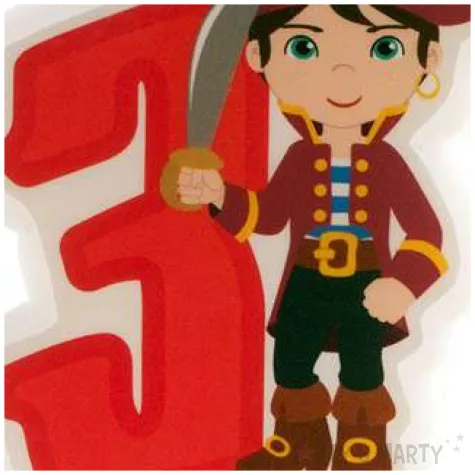 swieczka na tort cyfra 3 pirat czerwona dekora