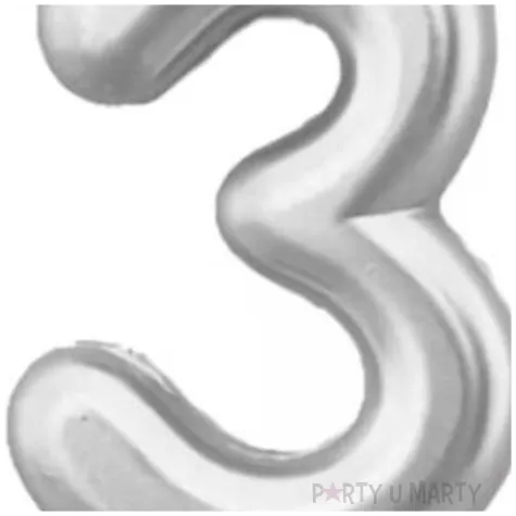 swieczka na tort cyfra 3 srebrna tamipol 7 5 cm