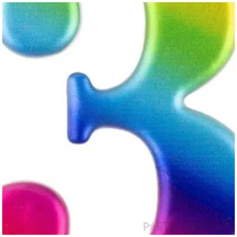 swieczka na tort cyfra 3 teczowa godan 9 5 cm