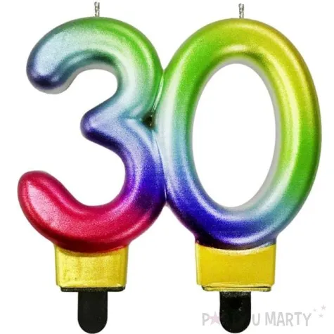 swieczka na tort cyfra 30 beauty and charm galaxy teczowa godan 7 5 cm