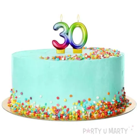 swieczka na tort cyfra 30 beauty and charm galaxy teczowa godan 7 5 cm