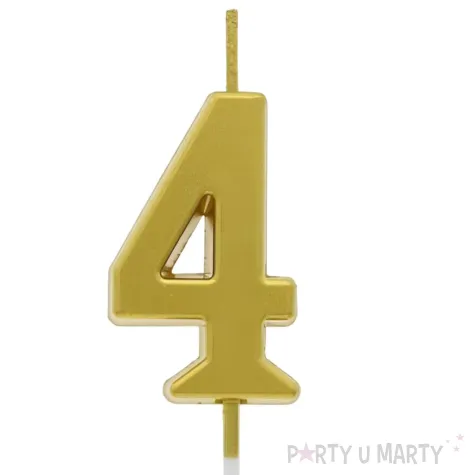 swieczka na tort cyfra 4 beauty charm piker zloty godan 9 5 cm