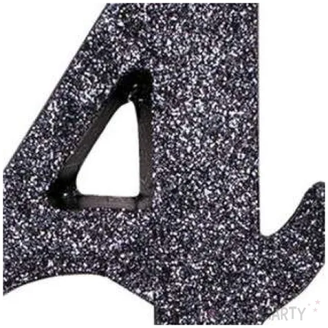 swieczka na tort cyfra 4 czarna brokatowa givi 9 5 cm