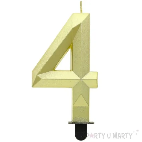 swieczka na tort cyfra 4 diament zlota godan 7 6 cm