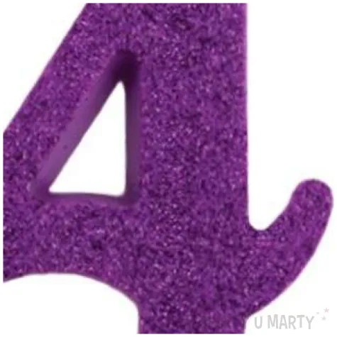 swieczka na tort cyfra 4 fioletowa brokatowa givi 9 5 cm