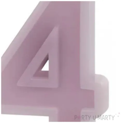 swieczka na tort cyfra 4 fioletowy partydeco 10 cm