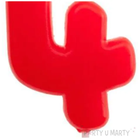 swieczka na tort cyfra 4 glober czerwona dekora 5 5 cm