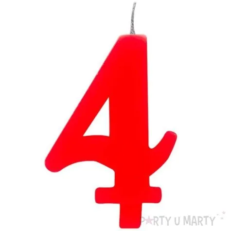 swieczka na tort cyfra 4 iskrzaca czerwona givi 9 5 cm